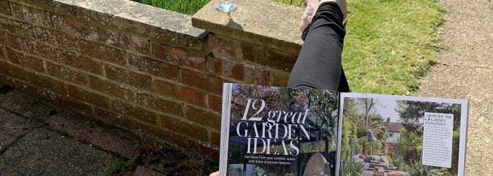 Barlows Woodyard - reading in garden