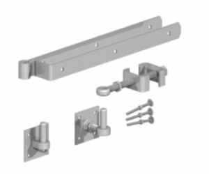 Self-closing hinge set with off set eye